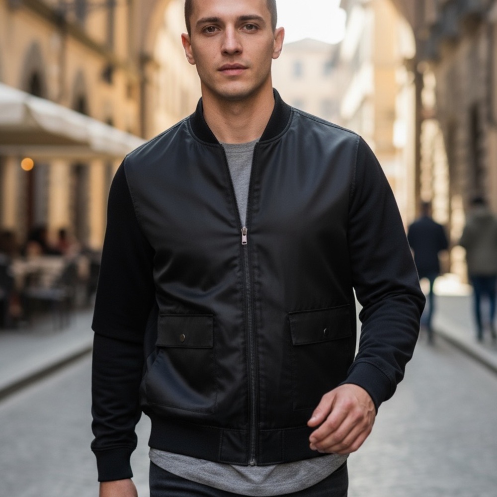 MICHAEL Michael Kors Black Bomber Jacket men’s medium NWT